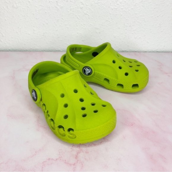 Crocs Baya Clog Beach Unisex Green Sandals 10126-3E8 Crocs Baya clog lime green sandals size 6 infant